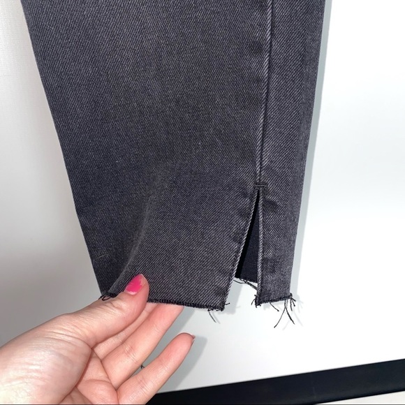 Free People Neon Blonde Black Siren Mom Fit High Rise Distressed Jeans 26 - Picture 12 of 16